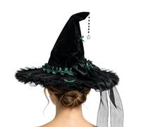 Genérico Witch Hat - Role-Play Costume, Festive Accent For Halloween | 50x39cm Size | Handmade Velvet Cosplay Outfit | Lightweight Portable Design For Halloween, Christmas, Stage, Medieval