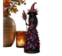 Genérico Witch Statue, Seasonal Resin Halloween Decoration with Leaf Gown