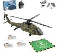 Genérico WL K170 Black Hawk RC Helicopter, For Adults, 2.4g 4ch RC Blackhawk Helicopters Aileronless, with Display Stand and Apron Takeoff Landing Pads (3PCS Battery Version)
