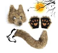 Genérico Wolf Ears And Tail Set - Luxury Faux Animal Accessories, Realistic Wolf Headband, Large Bushy Tail, Adjustable Secure Clip, Cosplay Costume Props | For Women