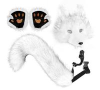 Genérico Wolf Ears And Tail Set - Luxury Faux Animal Accessories, Realistic Wolf Headband, Large Bushy Tail, Adjustable Secure Clip, Cosplay Costume Props | For Women