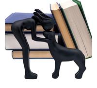 Genérico Woman and Dog Statue - Memorial Tabletop Decoration, Resin Canine Figurine | Pet Lover Home Ornament, Elegant Bedroom Living Room Bookshelf Sculpture For Remembrance