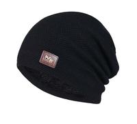 Generico Woman Winter Warm Knitting Hats Plain Beanie Cuff Toboggan Knit Cap Tapones Orejas para Perros, Negro , Talla única