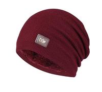 Generico Woman Winter Warm Knitting Hats Plain Beanie Cuff Toboggan Knit Cap Tapones Orejas para Perros, rojo, Talla única