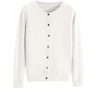 Genérico Womans Sweaters Cardigan Button Down Open Cardigans Sweater Lightweight Long Sleeve Crewneck Fall Winter 2025 Tops (White,S)