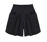 Genérico Women Beach Casual Hot Shorts with Elastic Waistband High Waisted Running Shorts Women Lounge Shorts Quick Dry (Black,M)