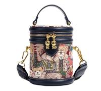 Genérico Women Bucket Purses | PU Leather Adjustable Retro Bear Small Pouch