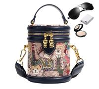 Genérico Women Bucket Purses - PU Leather Adjustable Retro Bear Small Pouch
