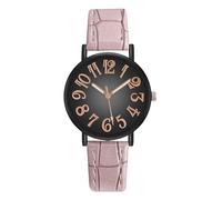 Generico Women Casual Watches, Analog Wristwatch with Arabic Numerals, 9.65in, Large Face Leather Band, Simple Dress Watch for Small Wrists, Elegant Timepiece, Daily Wear, rosa,