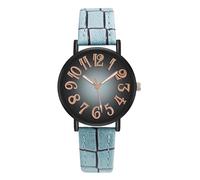Generico Women Casual Watches, Analog Wristwatch with Arabic Numerals, 9.65in, Large Face Leather Band, Simple Dress Watch for Small Wrists, Elegant Timepiece, Daily Wear, Azul claro,