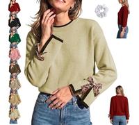 Genérico Women Crew Neck Sweater Leopard Bow Split Cuff Knit Pullover | features a split-cuff design a ribbed crew neck with contrasting trim, soft fabric and a loose comfortable fit