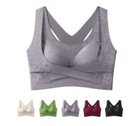 Genérico Women Criss-Cross Lift & Sculpt Comfort Bra, Wireless Criss Cross Sculpt Bra, Side Buckle Dual Support Compression Bras (Light Purple,M)