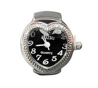 Genérico Women Finger Watch - Unique Heart Shape Elastic Ring Watch
