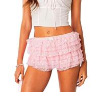 Genérico Women Lolita Bloomers Lace Ruffle Booty Mini Shorts Sexy Coquette Boy Shorts