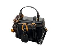 Genérico Women PU Square Bag - 410g Black Small Square Tote Bag | 7.09x3.94x5.12 Inches Top Handled Birthday Mother's Day Cosmetics Holder With Removable Strap For Dating, Wedding