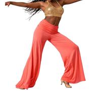 Genérico Women’s Fold Over Flared Pants, High Waist Wide Leg Yoga Sweatpants, Soft Stretch Casual Lounge Pants, Y2K Inspired Fit(L)