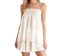 Genérico Women’s Gingham 2 Piece Pajama Set, Sleeveless Spaghetti Strap Cami Top & Wide Leg Shorts Y2k Summer Lounge Outfit