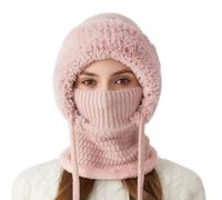 Genérico Women’s Knit Beanie Set - Warm Knit Hat with Neck Warmer and Face Cover, Winter Scarf Beanie For Hiking, Traveling, Skiing, Biking, Snowboarding, and Outdoor Cold Weather