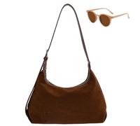 Genérico Women’s Soft Suede Slouchy Hobo Bag, Roomy Vintage Shoulder Bag for Fall Winter, Trendy Elegant Large Capacity Crossbody