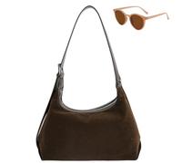 Genérico Women’s Soft Suede Slouchy Hobo Bag, Roomy Vintage Shoulder Bag for Fall Winter, Trendy Elegant Large Capacity Crossbody