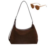 Genérico Women’s Soft Suede Slouchy Hobo Bag, Roomy Vintage Shoulder Bag for Fall Winter, Trendy Elegant Large Capacity Crossbody