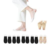 Genérico Women’s Ultra Low Cut Liner Palm Socks with Half Foot Cushion,Non-slip Low Cut No Show Socks,Sling Half Sock for High Heels (5D)