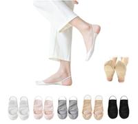 Genérico Women’s Ultra Low Cut Liner Palm Socks with Half Foot Cushion,Non-slip Low Cut No Show Socks,Sling Half Sock for High Heels (5A)