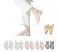 Genérico Women’s Ultra Low Cut Liner Palm Socks with Half Foot Cushion,Non-slip Low Cut No Show Socks,Sling Half Sock for High Heels (5B)
