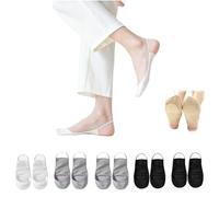 Genérico Women’s Ultra Low Cut Liner Palm Socks with Half Foot Cushion,Non-slip Low Cut No Show Socks,Sling Half Sock for High Heels (5C)