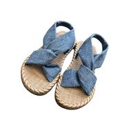 Genérico Women Sandals Ankle Strap Open Toe Flats,Elastic Sandals For Women,Open Toe Sandalias For Womens (Blue, Adulto, Mujer, 40, Números, Sistema tallas calzado EU, mediano)