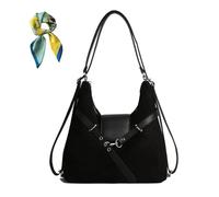 Genérico Women Simple Commute Underarm Suede Purse,Brown Slouchy Hobo Shoulder Bags,Trendy Fall Crossbody Bag Travel Work (Black)