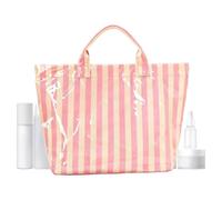 Genérico Women Striped Tote - Waterproof Handbag Tote, Sturdy Large Capacity Bag for Daily Stuff, Stylish Glossy Shoulder Bag, Versatile Travel Work Carrier for Gym Pool School College Office Use