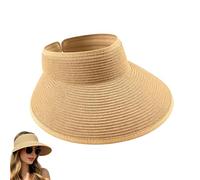 Genérico Women Sun Hat - Open Top UV Blocking Adjustable Beach Hat for Outdoor Activities | Foldable Breathable Material with Wide Brim Coverage, Vacation Hiking Gardening for Fishing Summer Headwear