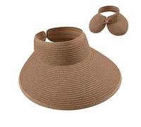 Genérico Women Sun Hat - Open Top UV Blocking Adjustable Beach Hat for Outdoor Activities | Foldable Breathable Material with Wide Brim Coverage, Vacation Hiking Gardening for Fishing Summer Headwear