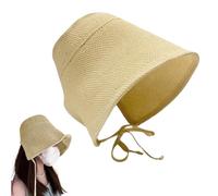 Genérico Women Sun Hats - 100g Foldable Vintage Pioneer Bonnet with Tie | Cotton and Linen Visor For UV Protection Ladies Headwear Summer Outdoor Fishing Golf Hiking