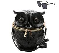 Genérico Women Weird Halloween Owl Purse Handbag, Men Unique Novelty Crossbody, Gothic Cartoon Owl Shaped Shoulder Bag