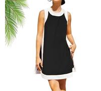 Genérico Women's 2 Piece Sets Casual Color Block, 2025 New Sleeveless Tops Matching Sets Shorts with Pockets (Black,4XL)