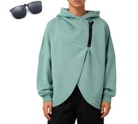 Genérico Women's Asymmetric Zip Oversized Hoodie,Long Sleeve Comfy Thick Jackets with Pockets,Fall Winter Irregular Warm Sweatshirt