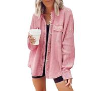 Genérico Women's Batwing Sleeve Waffle Knit Button down Shirt Vintage Banded Collar Button Down Baggy Shirt Tops with Pockets (3,L)