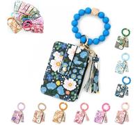 Genérico Women's Boho Beaded Wallet, 2025 New Boho Style Beaded & Tassel Decorated Keychain, Credit Card Wristlet Wallet (7)