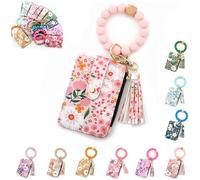 Genérico Women's Boho Beaded Wallet, 2025 New Boho Style Beaded & Tassel Decorated Keychain, Credit Card Wristlet Wallet (1)