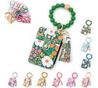 Genérico Women's Boho Beaded Wallet, 2025 New Boho Style Beaded & Tassel Decorated Keychain, Credit Card Wristlet Wallet (9)