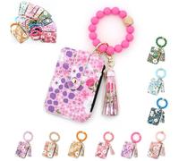 Genérico Women's Boho Beaded Wallet, 2025 New Boho Style Beaded & Tassel Decorated Keychain, Credit Card Wristlet Wallet (2)