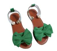 Genérico Women's Bow Accent Slingback Flat Sandals,Open Toe Slip On Comfortable Dressy Sandals, Elegant Slingback Flats for Women (Green,37)