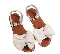 Genérico Women's Bow Accent Slingback Flat Sandals,Open Toe Slip On Comfortable Dressy Sandals, Elegant Slingback Flats for Women (Beige,36)