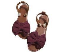 Genérico Women's Bow Accent Slingback Flat Sandals,Open Toe Slip On Comfortable Dressy Sandals, Elegant Slingback Flats for Women (Purple,38)