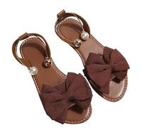 Genérico Women's Bow Accent Slingback Flat Sandals,Open Toe Slip On Comfortable Dressy Sandals, Elegant Slingback Flats for Women (Brown,42)
