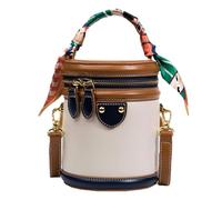 Genérico Women's Bucket Bags, Multi-Pocket Trendy Shoulder Handbags, 5.12x4.33x6.3 inches, Color Block Waterproof Pouch, Stylish Organizer for Mobile Phone, Wallet, Cards, Keys, Tissues