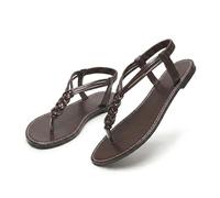 Genérico Women's Comfortable Breathable Flat Sandals, Open Toe Thong Casual Summer Slide Flip Flops for Walking Beach Vacation, Women's Dress & Flat Sandals, Lightweight Slip On (Coffee,43)