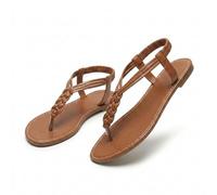 Genérico Women's Comfortable Breathable Flat Sandals, Open Toe Thong Casual Summer Slide Flip Flops for Walking Beach Vacation, Women's Dress & Flat Sandals, Lightweight Slip On (Brown,39)